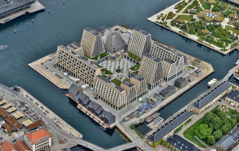luftfoto af Papirøen i København